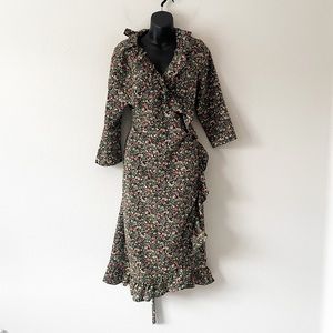 Topshop Floral Wrap Dress Size US 12